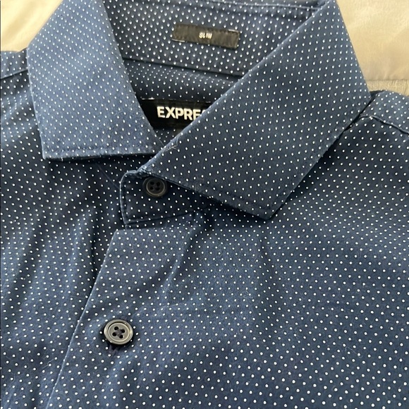 Men's Navy Blue Dress Shirt - Picture 2 of 2